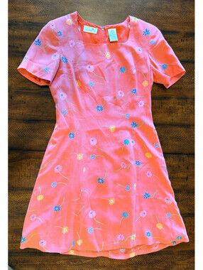 Y2K Liz Claiborne Petite Floral Silk Sheath Dress – Size Petite 4